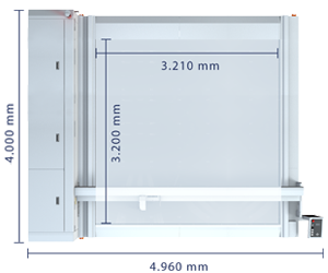 Dimensions of Cutting Laser Machine 3XL for laser processing of wood, acrylic, textiles and more